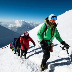 Den sista biten på klättringen mot Elbrus topp